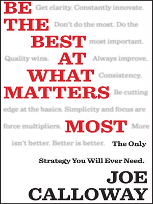 cover image of Be the Best at What Matters Most